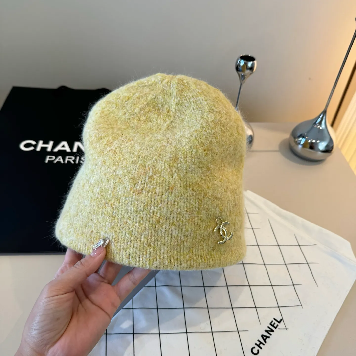 💰100¥ Chanel wool beanie, 100% wool🦙 fabric, head circumference 57cm