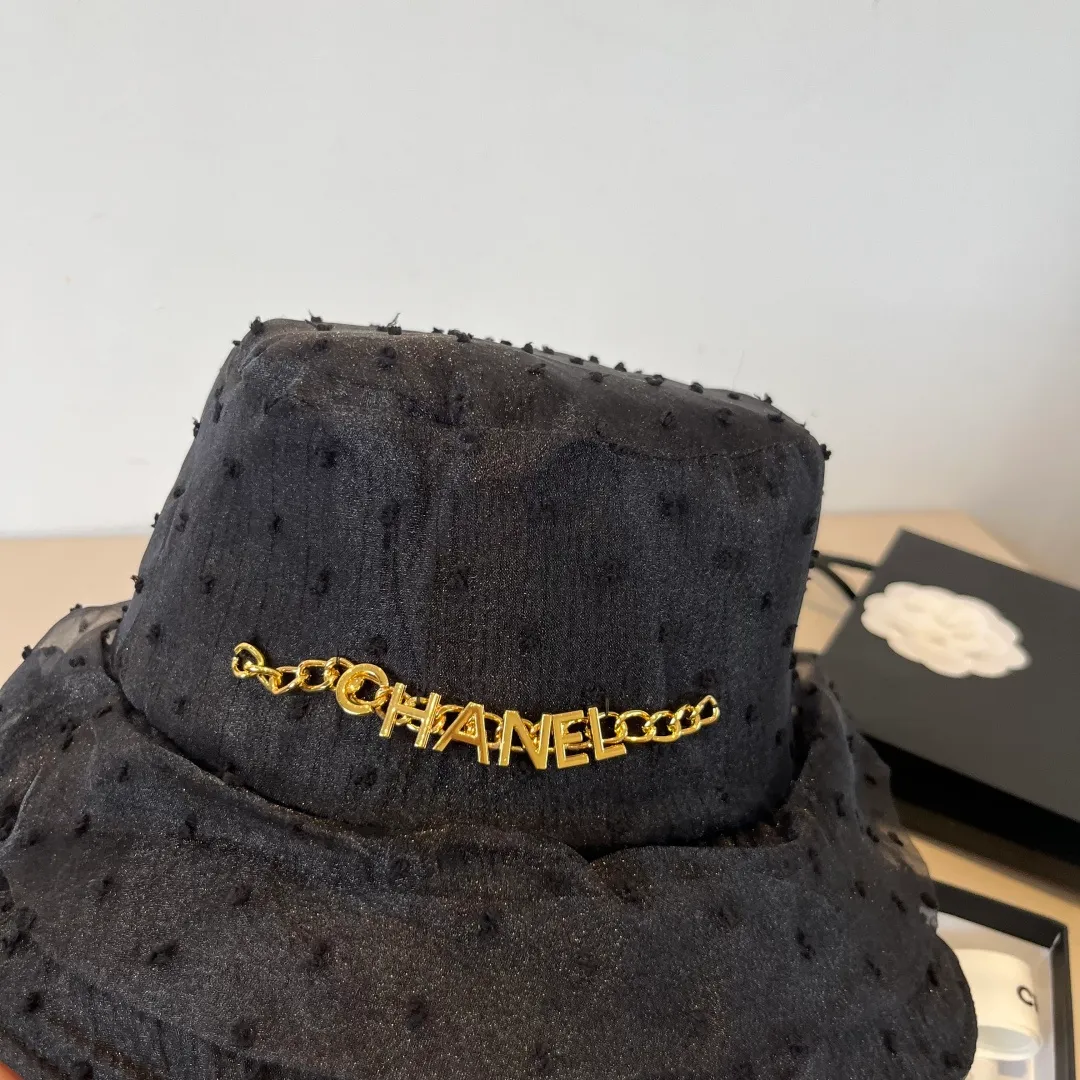 💰120¥ Chanel organza bucket hat, lightweight sun hat, head circumference 57cm