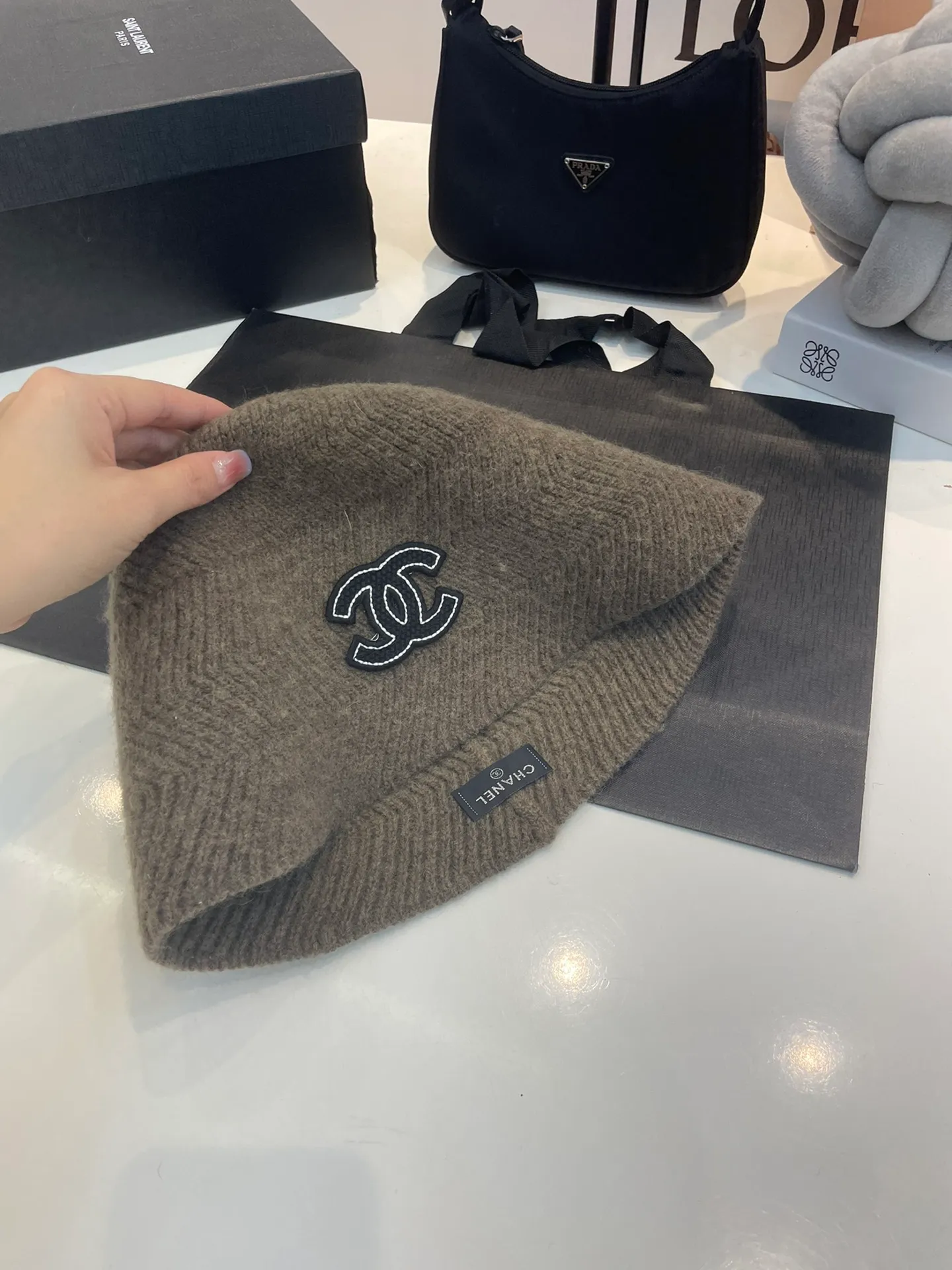 P70 Chanel Chanel 2023 new autumn and winter woolen bucket hat, wool fisherman hat, 100% wool fabric 🦙% head circumference 57cm