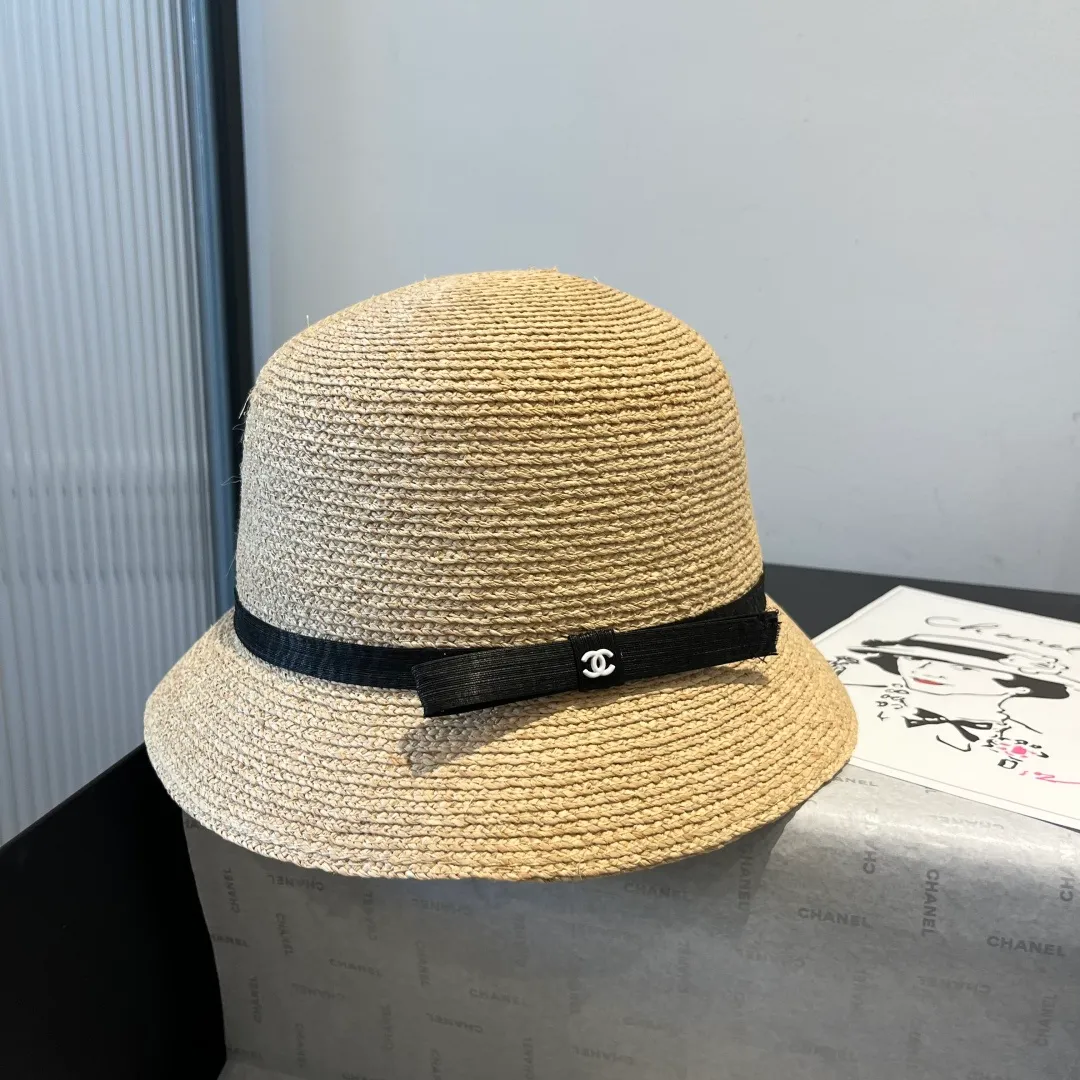 💰170¥ Chanel raffia hat, customized high-end linen yarn, head circumference 57cm