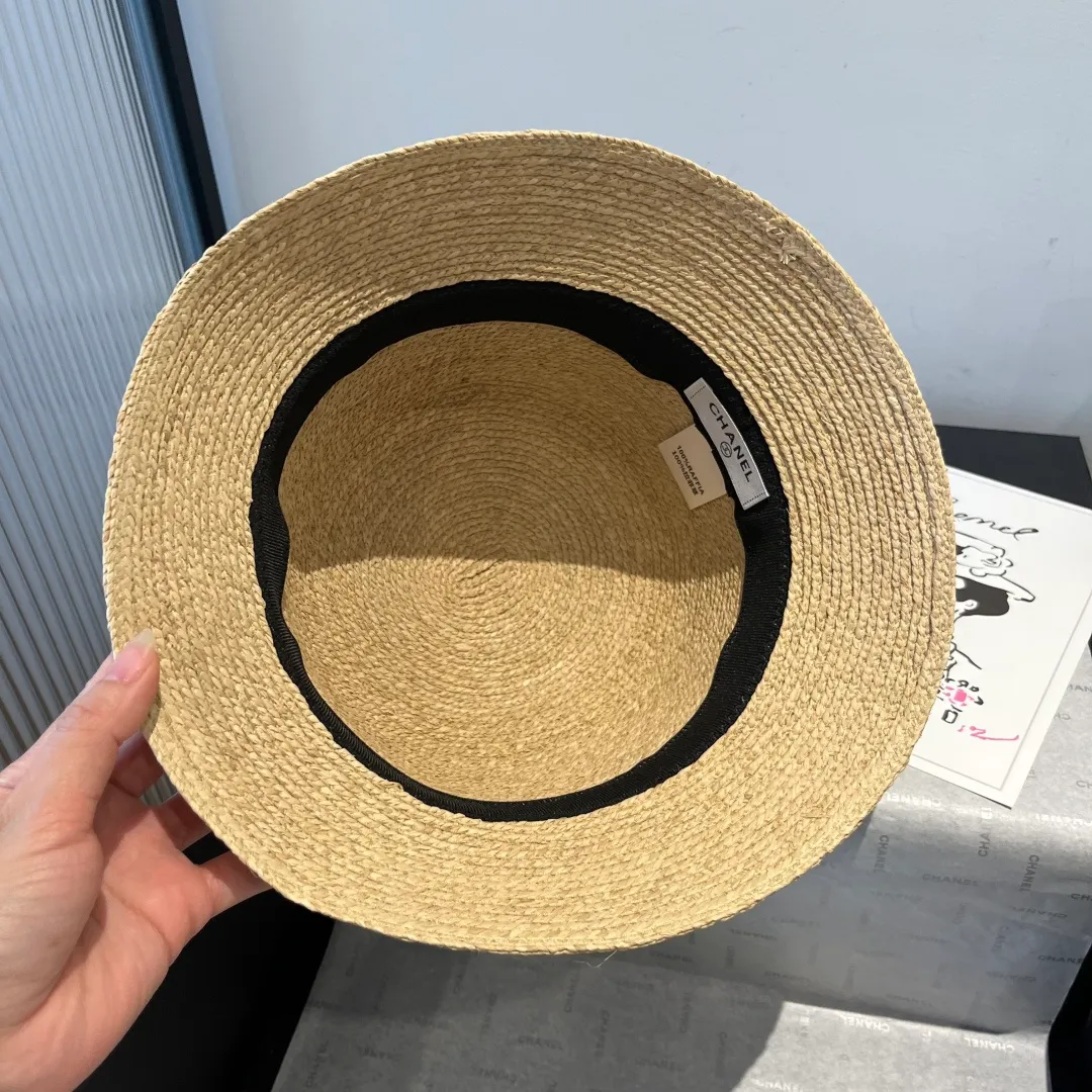 💰170¥ Chanel raffia hat, customized high-end linen yarn, head circumference 57cm