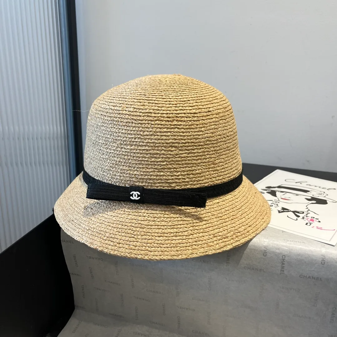 💰170¥ Chanel raffia hat, customized high-end linen yarn, head circumference 57cm