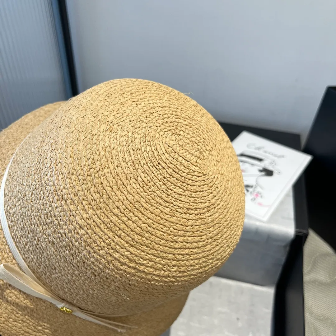 💰170¥ Chanel raffia hat, customized high-end linen yarn, head circumference 57cm