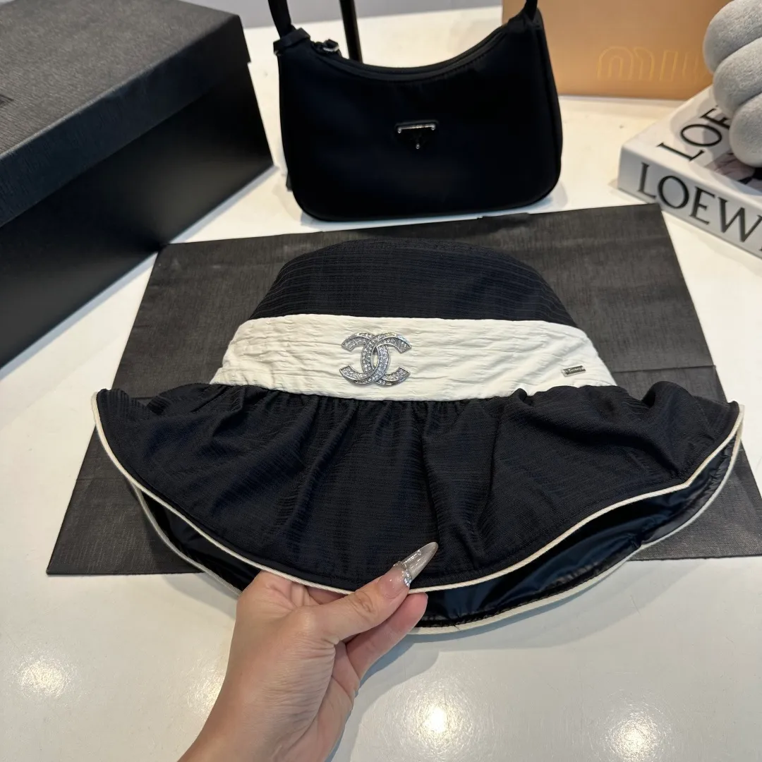 P70 Chanel bow bucket hat, ladylike style, head circumference 57cm
