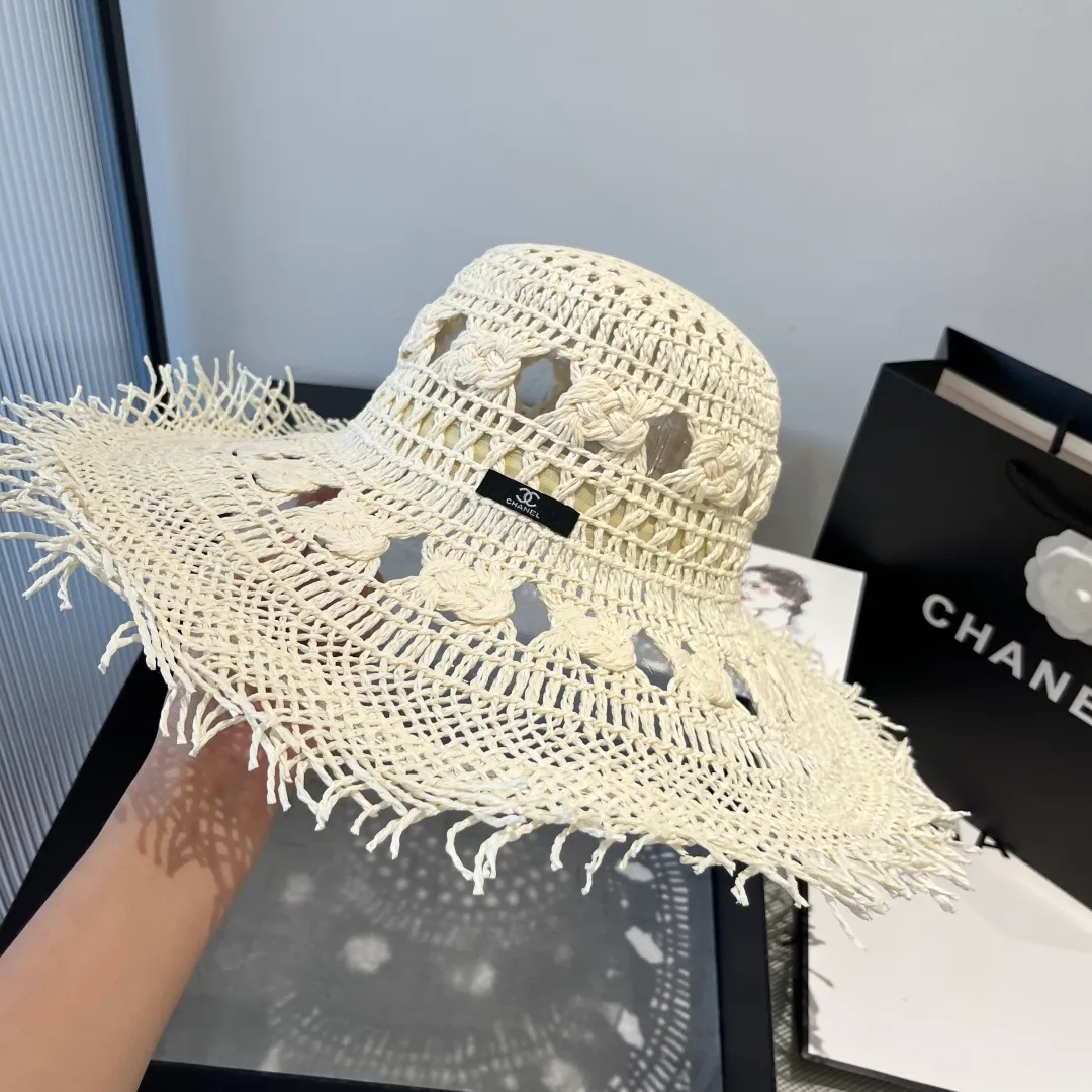 💰150¥ Chanel Bohemian style sun hat, beach sun hat, head circumference 57cm