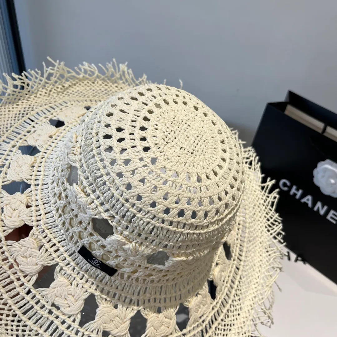 💰150¥ Chanel Bohemian style sun hat, beach sun hat, head circumference 57cm