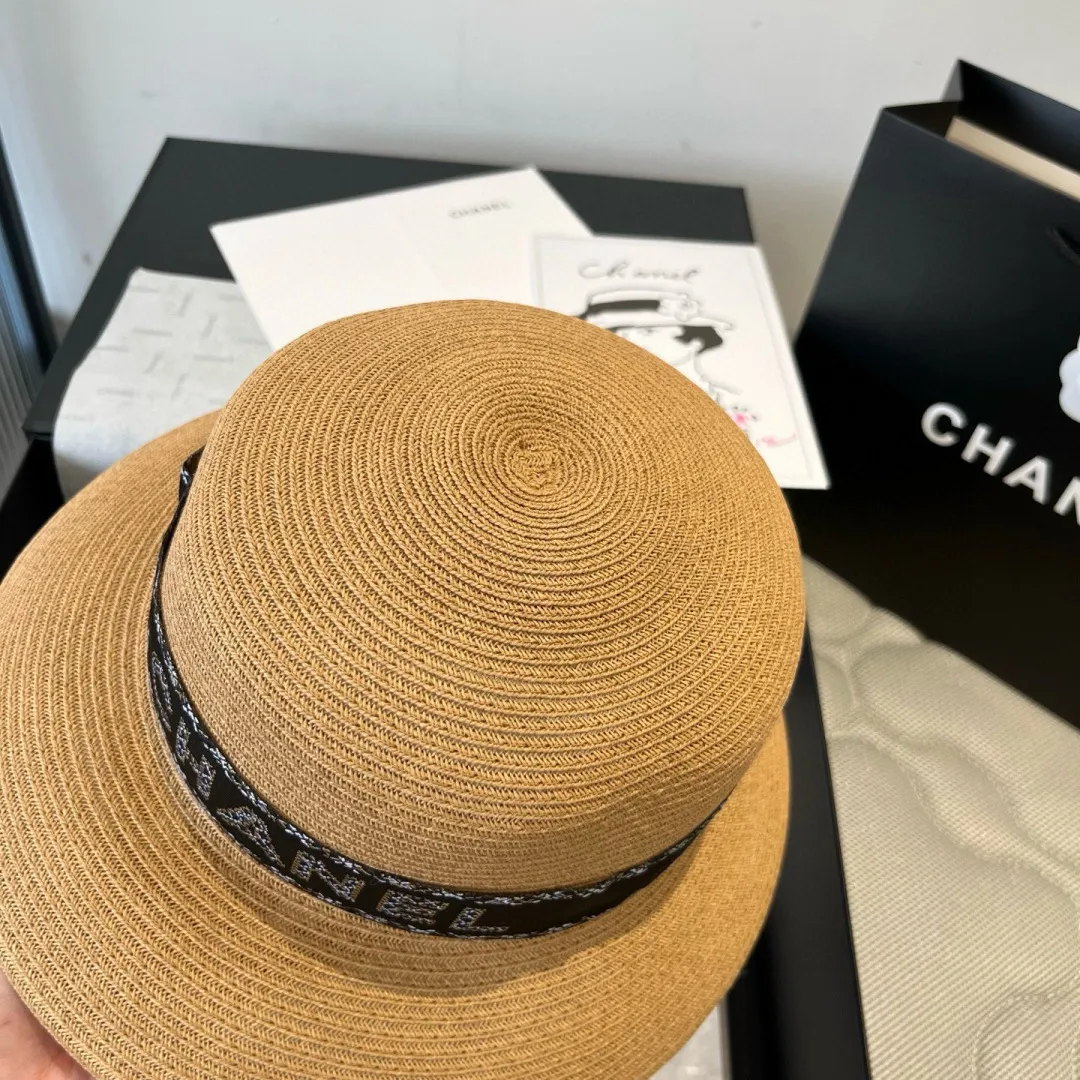 💰170¥ Chanel new straw hat, lady style sun hat, head circumference 57cm
