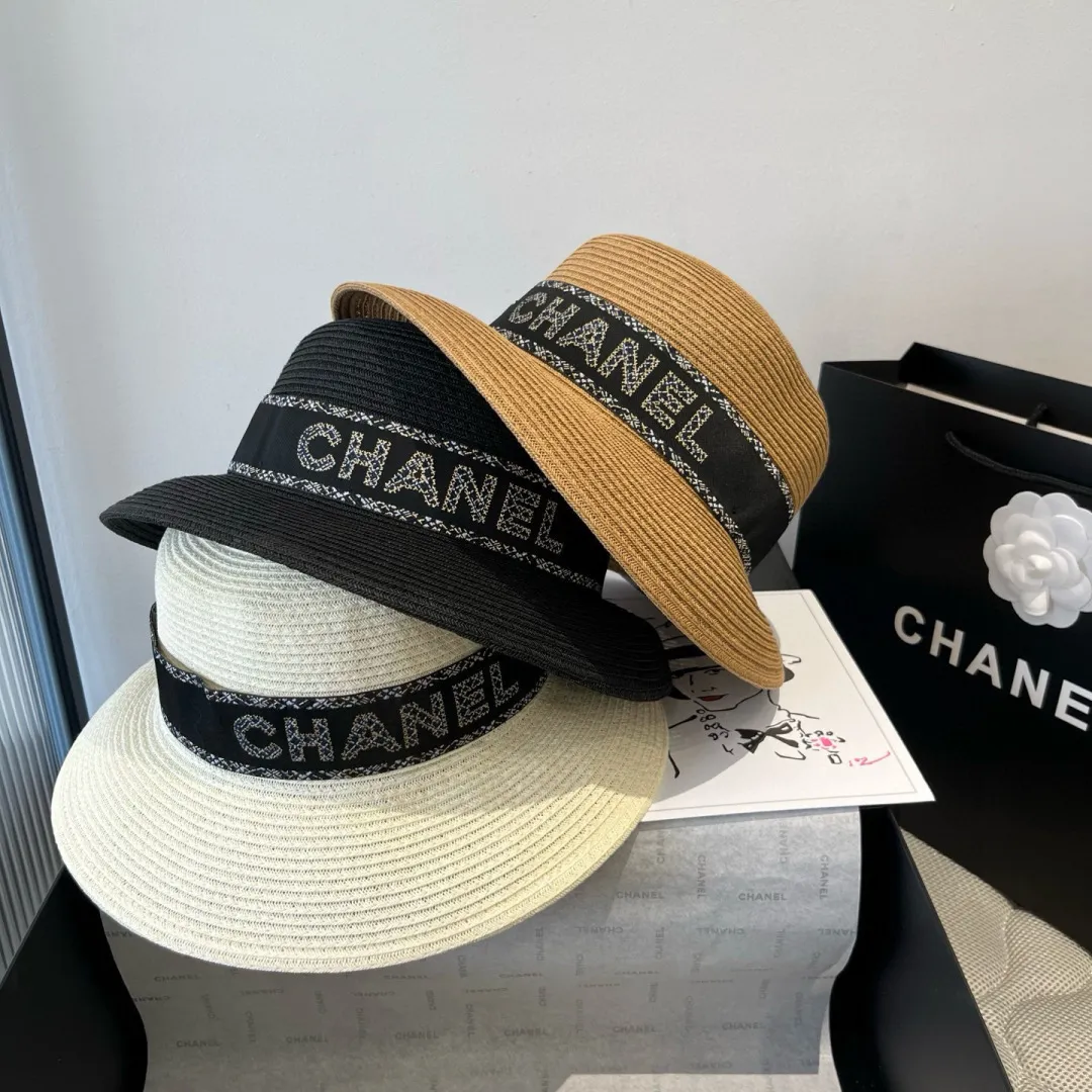 💰170¥ Chanel new straw hat, lady style sun hat, head circumference 57cm