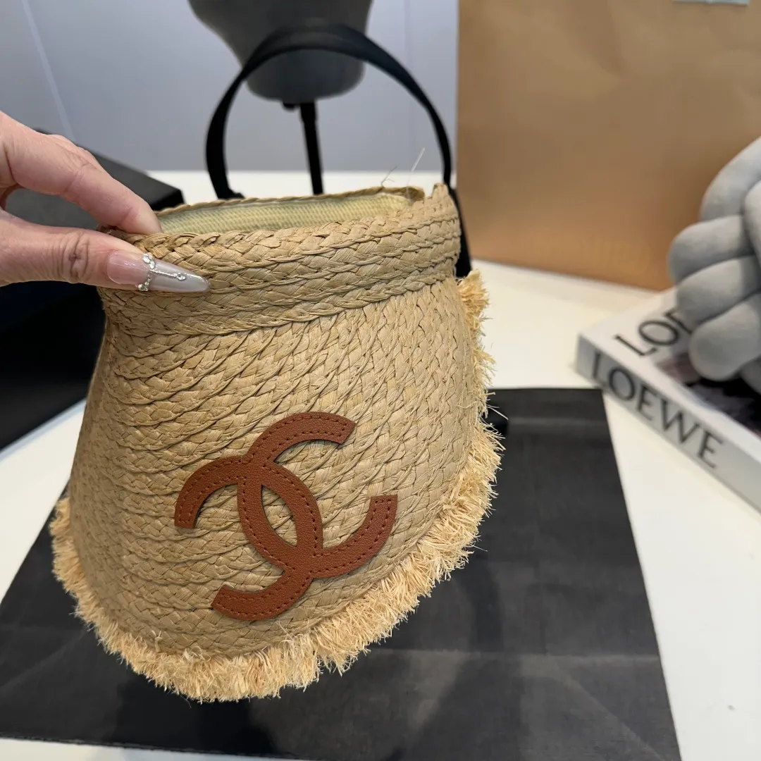 P46 Chanel new straw hat, empty top sun hat