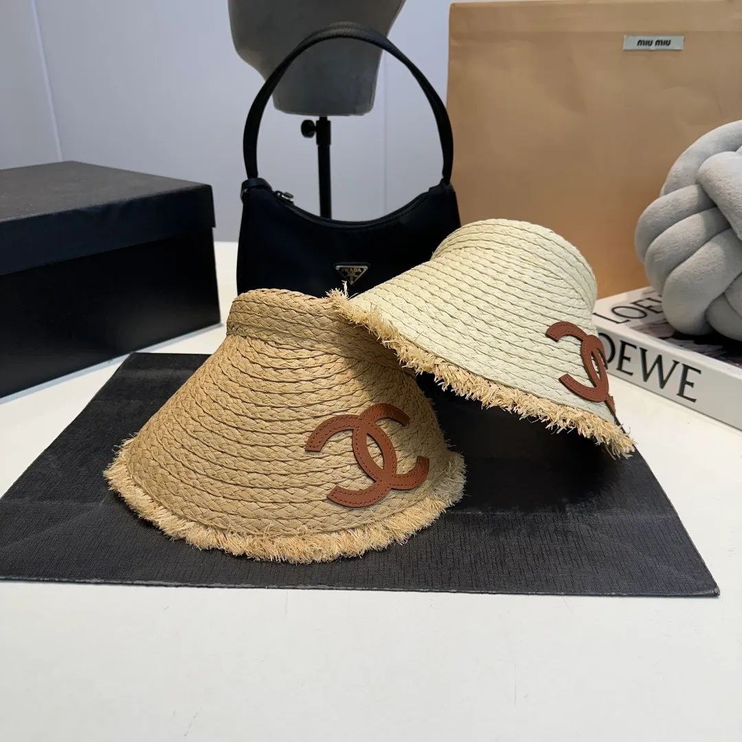 P46 Chanel new straw hat, empty top sun hat
