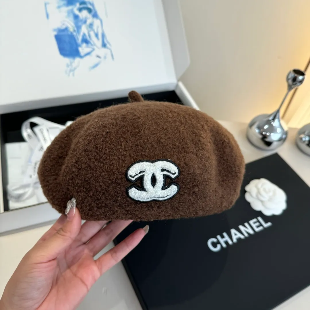 💰120¥ Chanel wool beret, pumpkin hat, 100% wool🦙 fabric, head circumference 57cm
