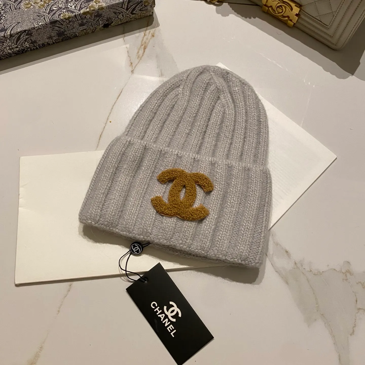 Chanel Chanel rabbit fur knitted hat