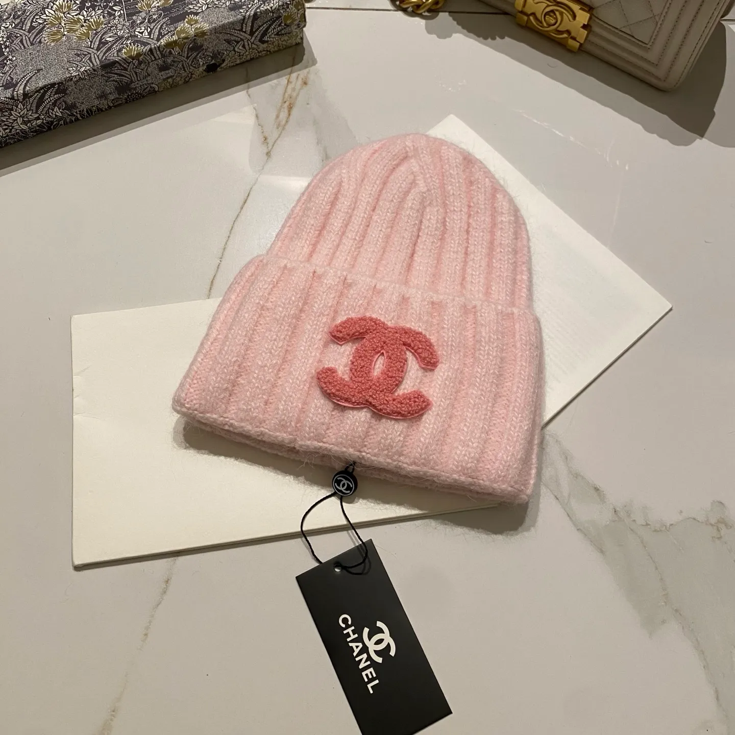 Chanel Chanel rabbit fur knitted hat