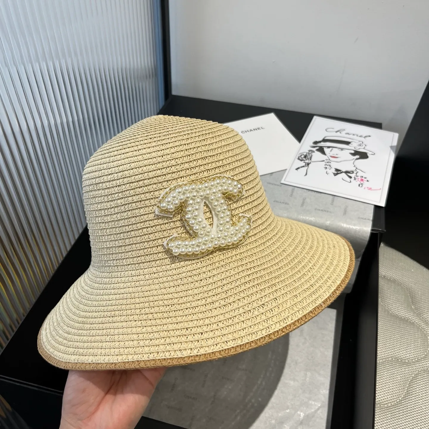 💰120¥ Chanel new straw hat, lady style, head circumference 57cm