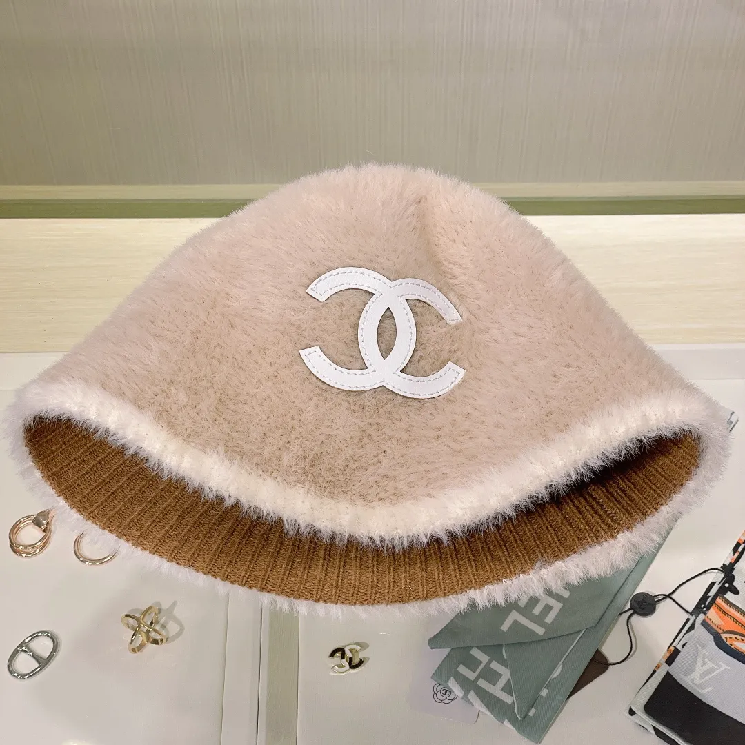 P60💛 Comes with dust bag [CHANEL Chanel] 2023 autumn and winter small fragrance style plush fisherman hat, Korean style design ~ a must-have