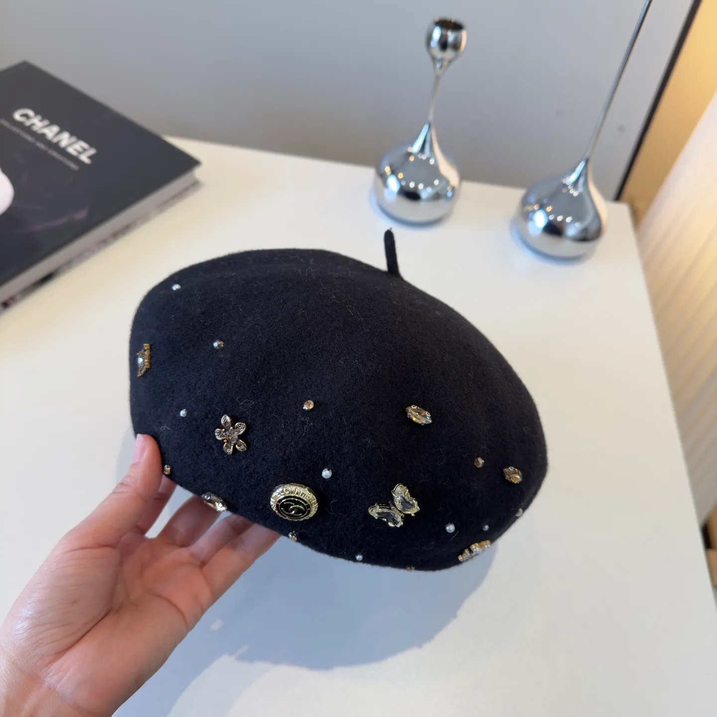 💰120¥ Chanel new wool beret, 100% wool🦙 fabric, head circumference 57cm