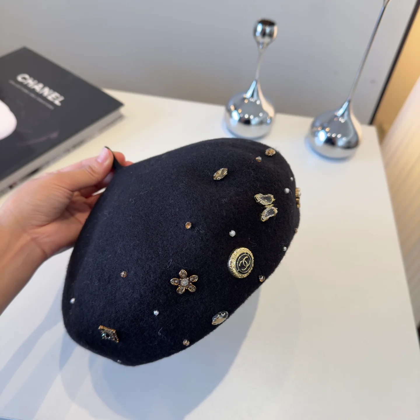 💰120¥ Chanel new wool beret, 100% wool🦙 fabric, head circumference 57cm
