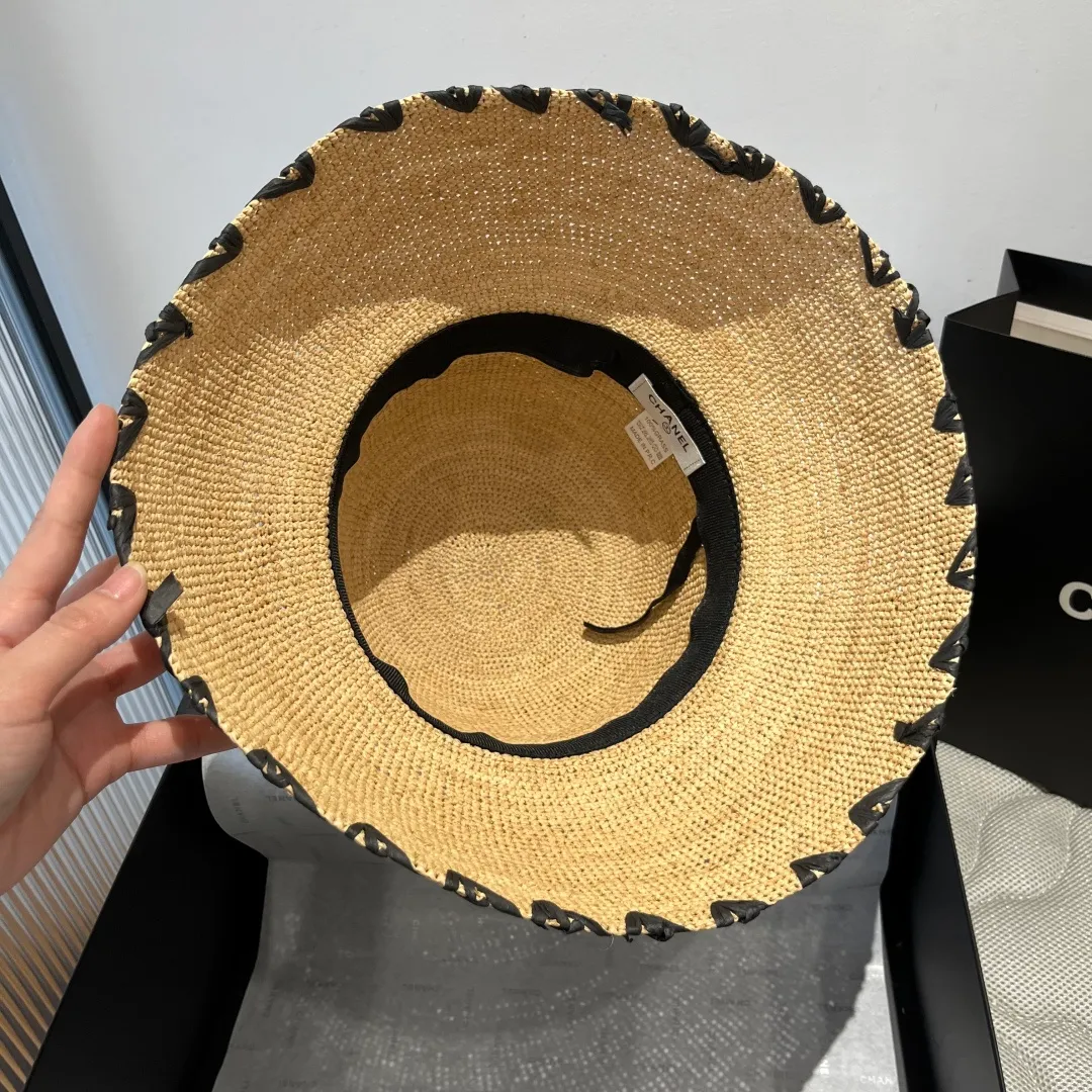 💰230¥ Chanel's new raffia straw hat, purely hand-crocheted, lantern straw hat, super heavy-duty, head circumference 57cm