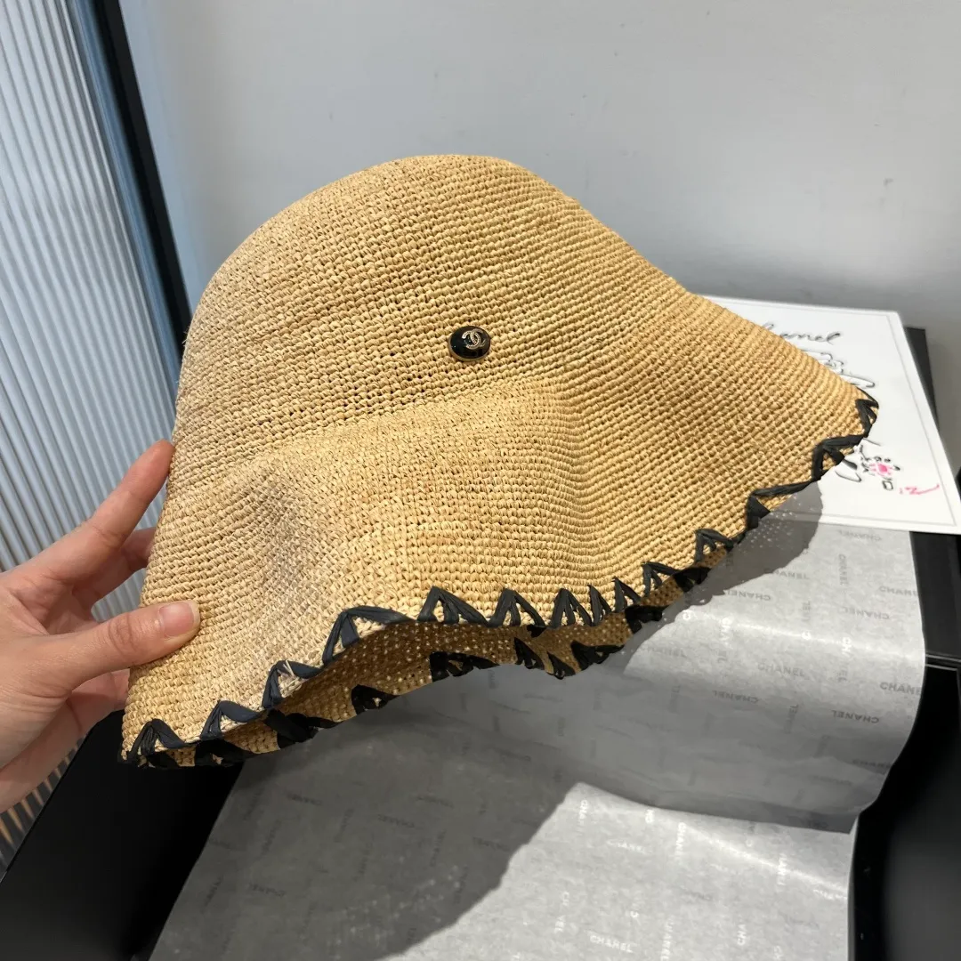 💰230¥ Chanel's new raffia straw hat, purely hand-crocheted, lantern straw hat, super heavy-duty, head circumference 57cm