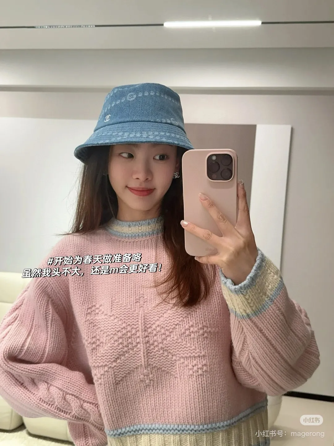 💰100¥ Chanel denim bucket hat, 25 years new counter model, head circumference 57cm
