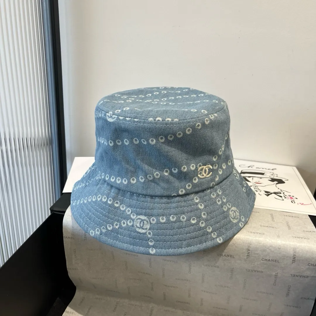 💰100¥ Chanel denim bucket hat, 25 years new counter model, head circumference 57cm