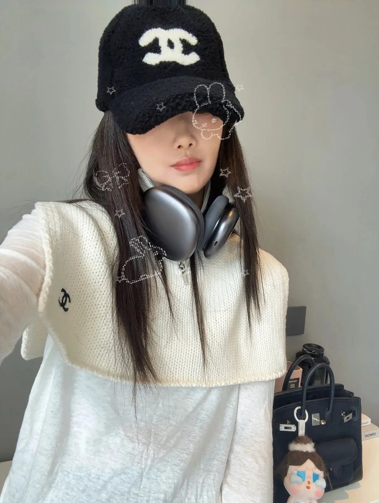 2️⃣5️⃣ꫛꫀꪝ New style for autumn and winter 🐑Chane*25 wool logo baseball cap ❄️Chanel’s ski series every year is amazing! 👌Fashionable and versatile, the same style as the celebrities in the counter~winter atmosphere 🛒White Black