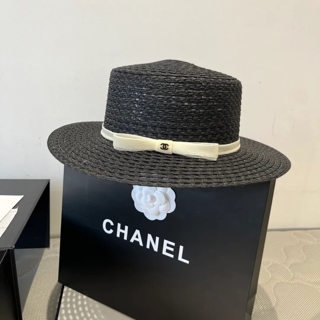 💰120¥ Chanel flat top hat, hollow flat top hat, head circumference 57cm