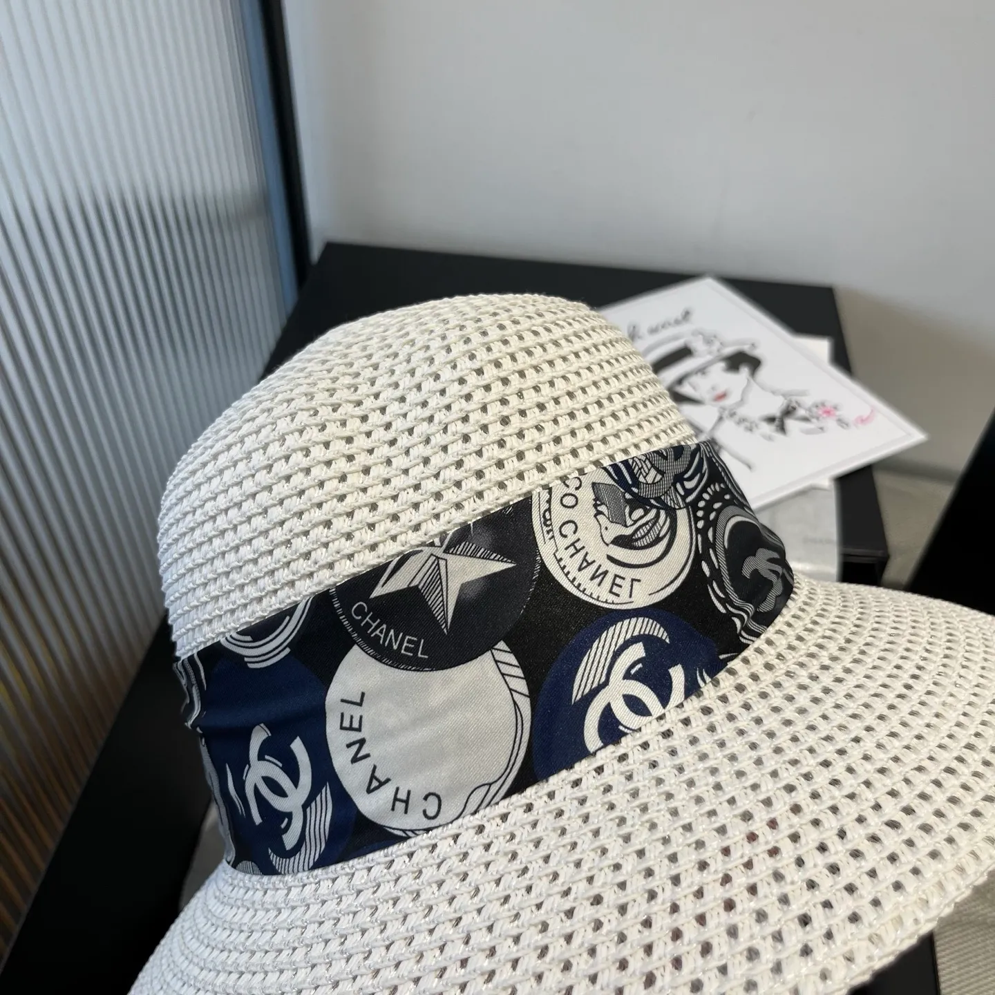 💰140¥ Chanel new straw hat, with silk ribbon, a must-have for fairies when traveling, head circumference 57cm