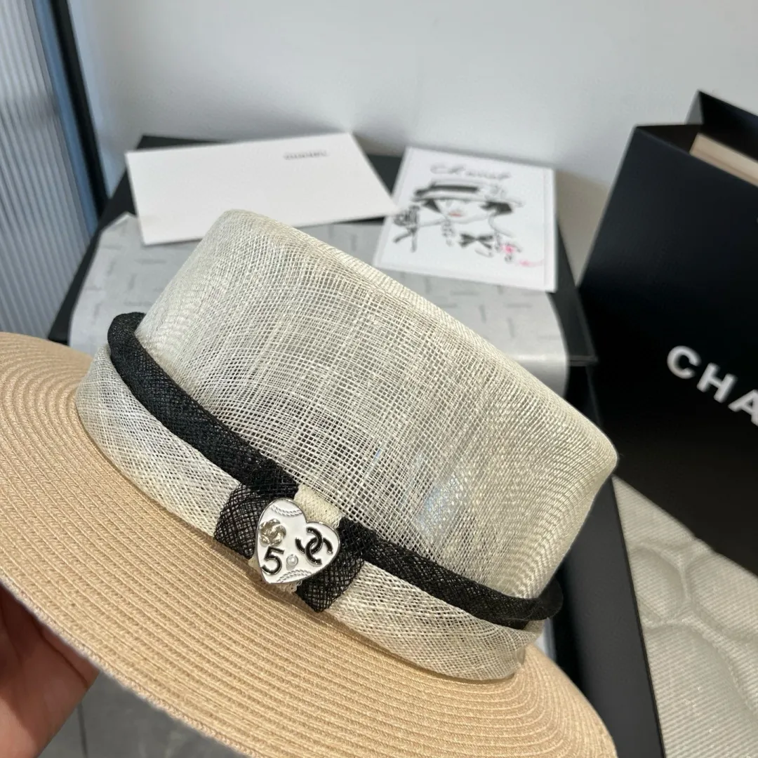 💰220¥ Chanel Chanel flat-top linen hat, high-end hat, head circumference 57cm
