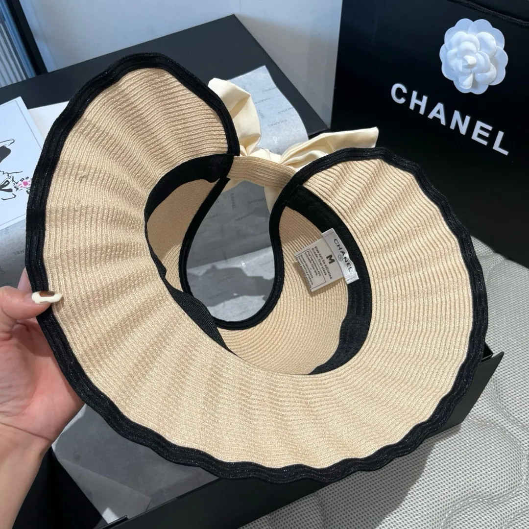 💰160¥ Chanel wavy edge empty top straw hat, head circumference 57cm