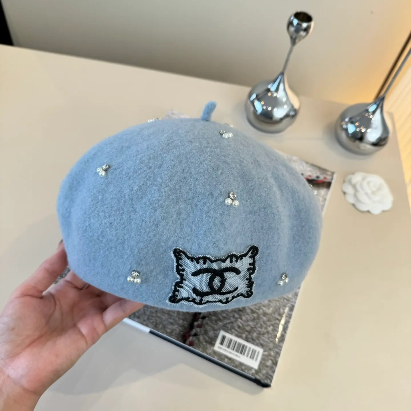 💰130¥ Chanel wool beret, pumpkin hat, 100% wool🦙 fabric, head circumference 57cm