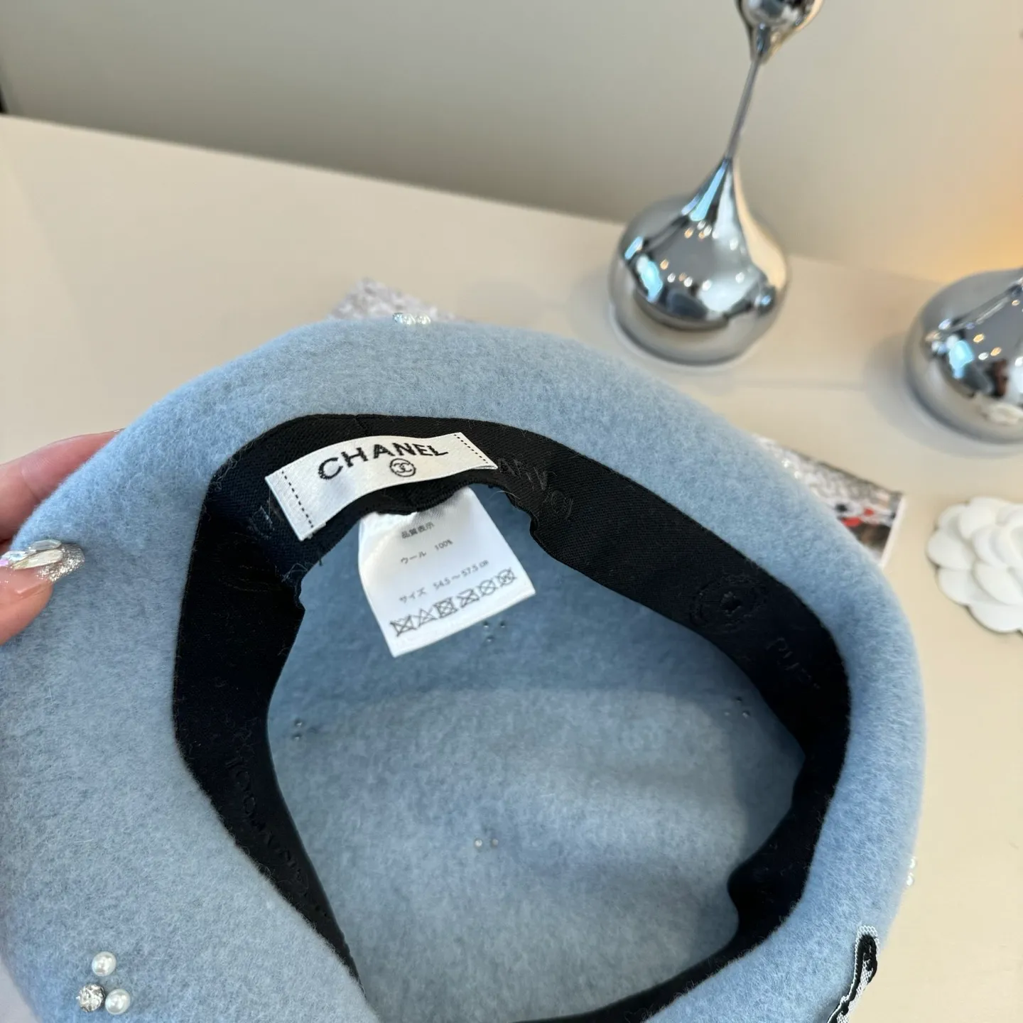 💰130¥ Chanel wool beret, pumpkin hat, 100% wool🦙 fabric, head circumference 57cm