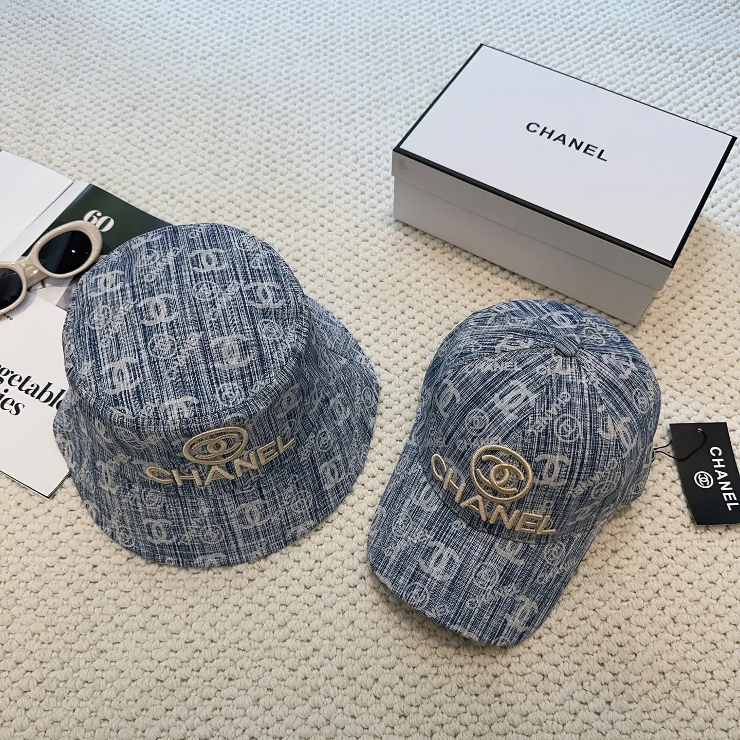 P60 CHA Chanel] New simple embroidered logo bucket hat 🧢 New model shipped, big brand style is super easy to match, hurry up and get it