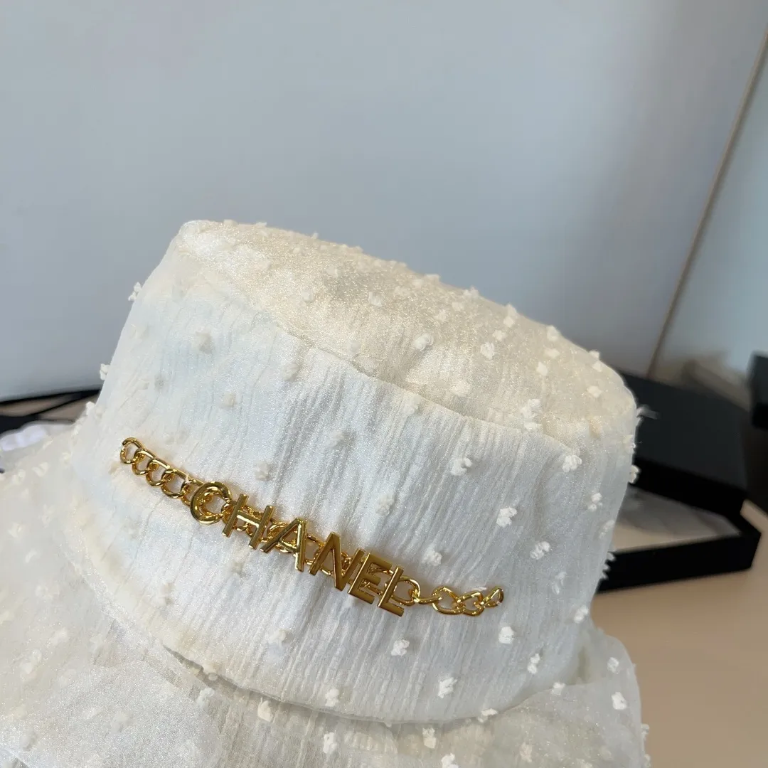 💰130¥ Chanel organza bucket hat, lightweight sun hat, head circumference 57cm