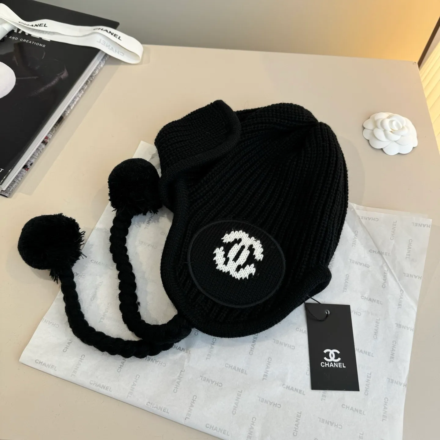💰90¥ Chanel knitted beanie, ear protection hat