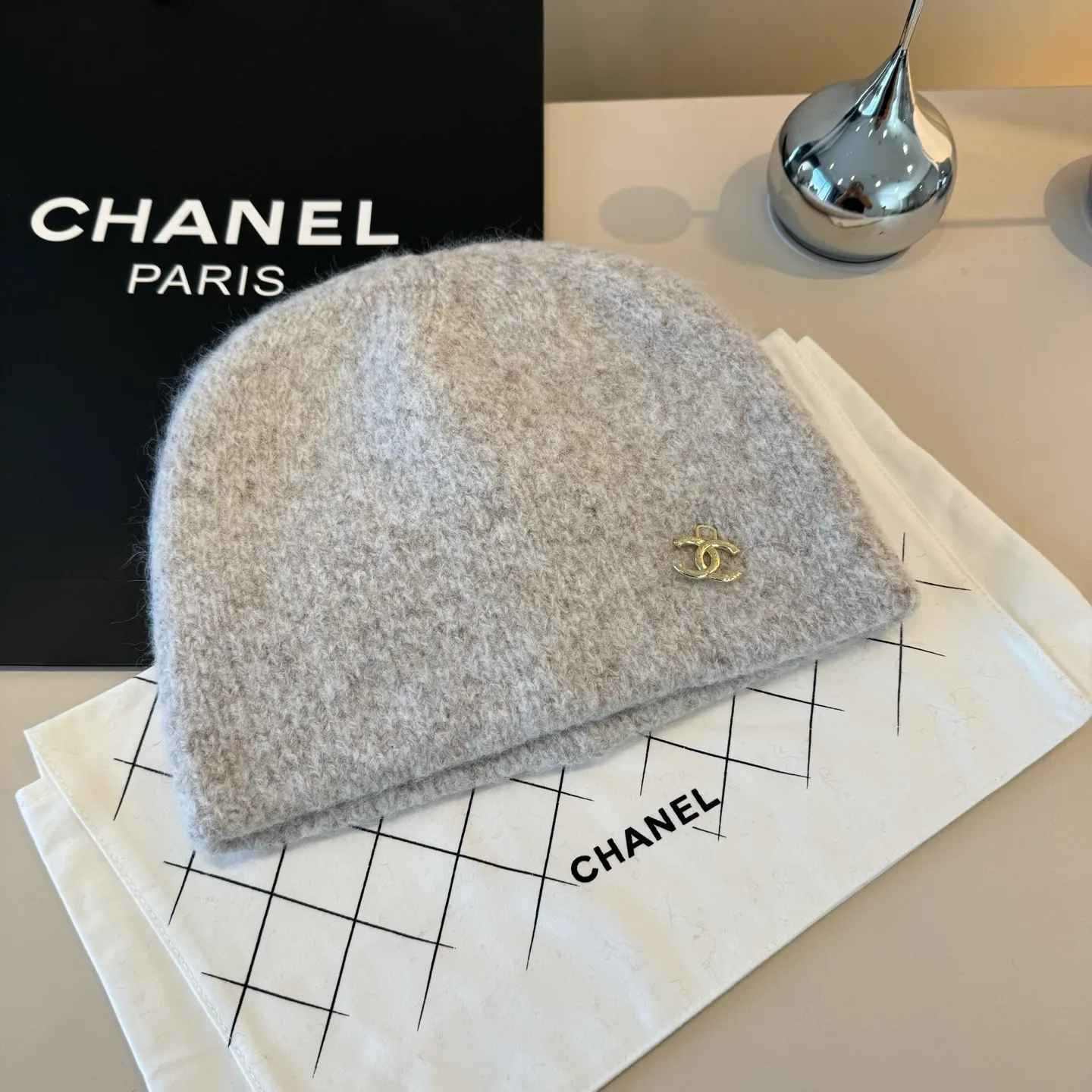 💰100¥ Chanel wool beanie, 100% wool🦙 fabric, head circumference 57cm