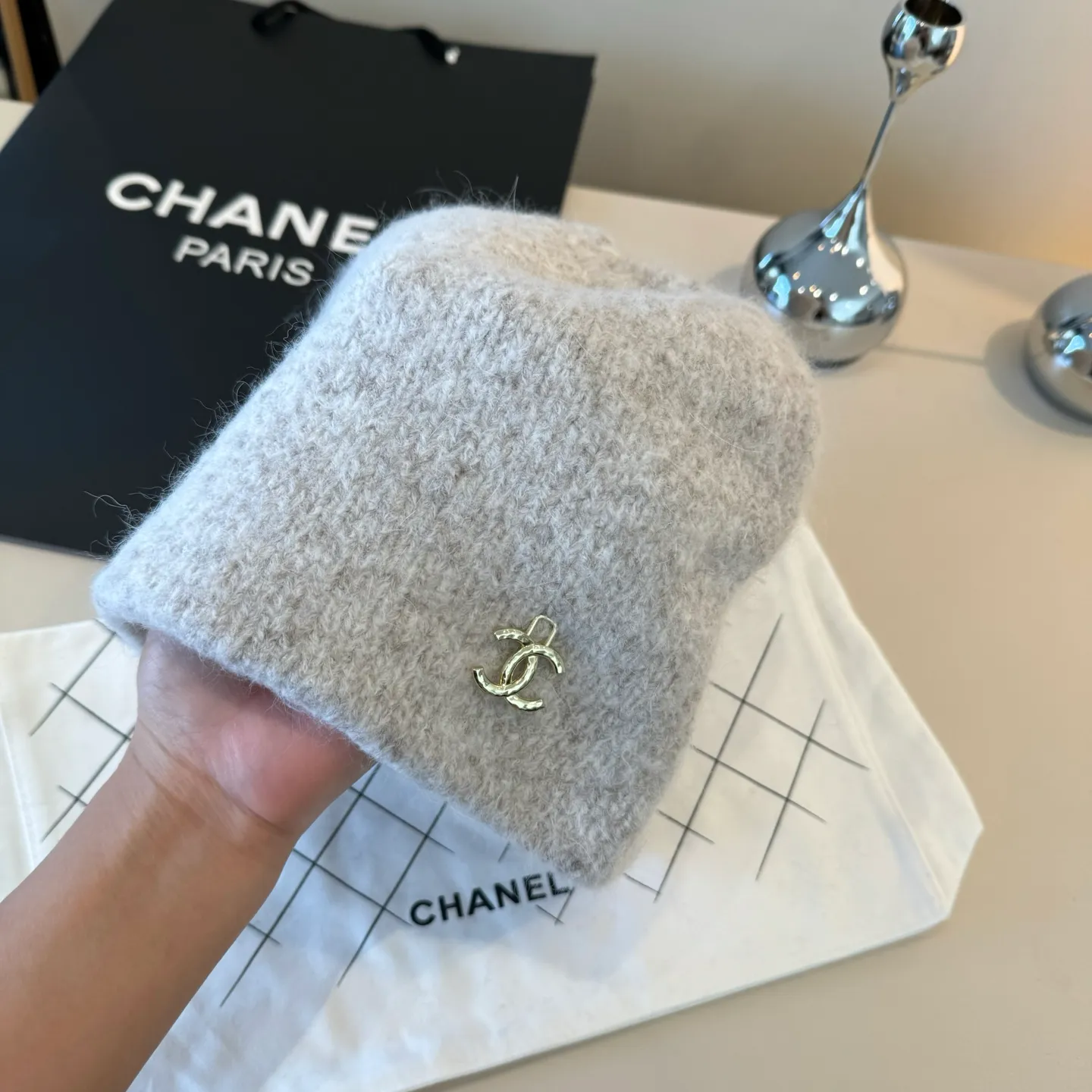💰100¥ Chanel wool beanie, 100% wool🦙 fabric, head circumference 57cm