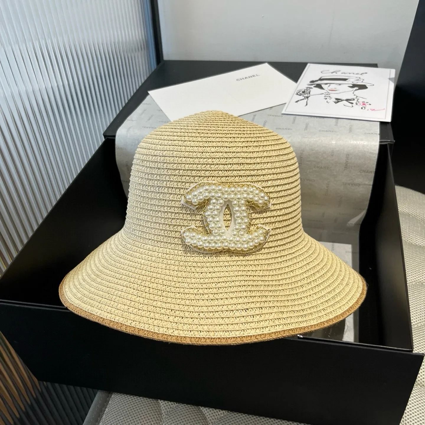 💰100¥ Chanel new straw hat, lady style, head circumference 57cm