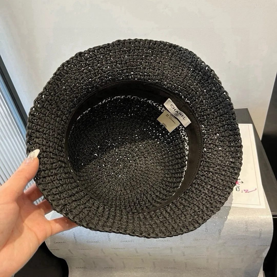 💰130¥ Chanel papyrus sun hat, straw hat, foldable, head circumference 57cm
