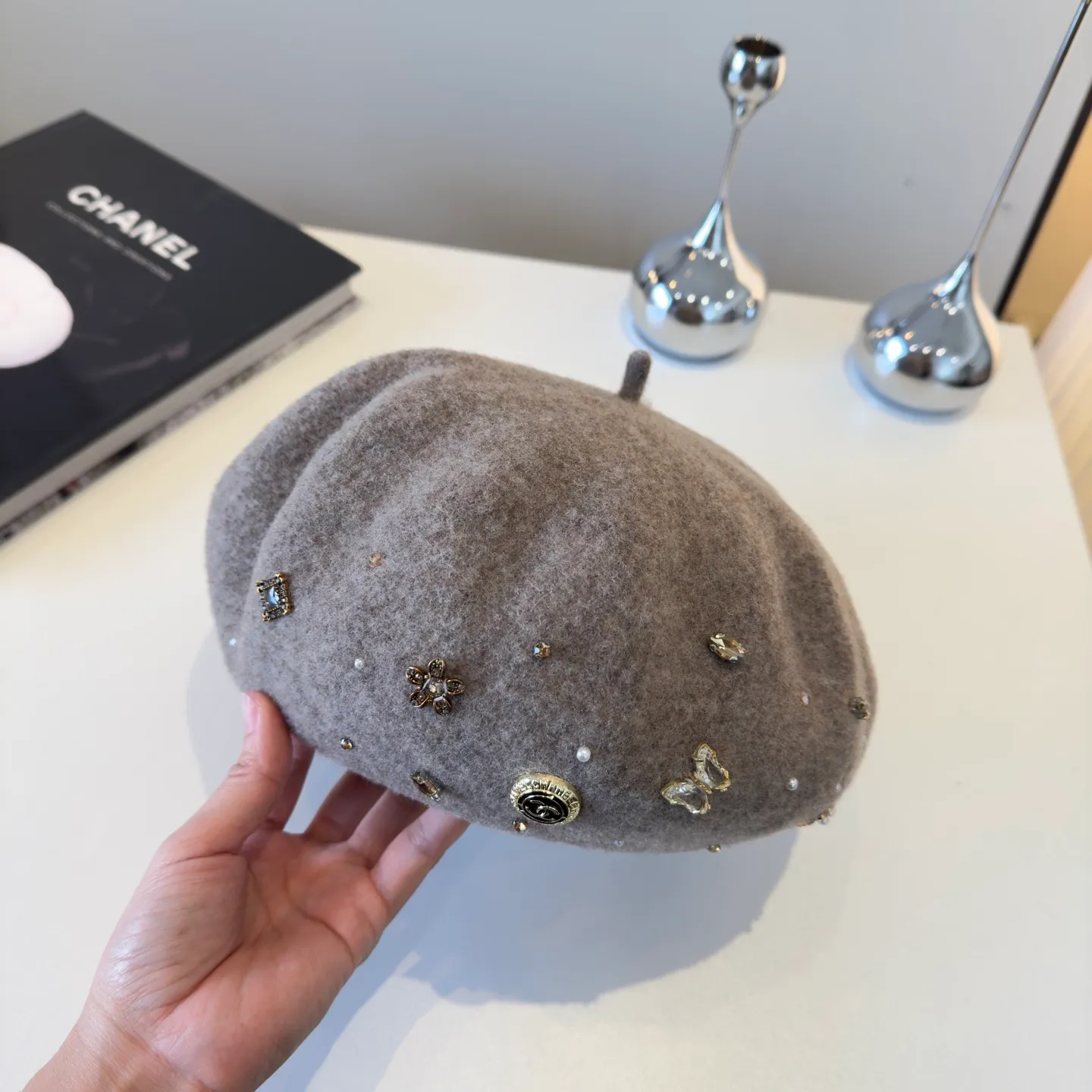 💰120¥ Chanel new wool beret, 100% wool🦙 fabric, head circumference 57cm