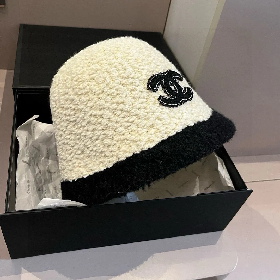 💰100¥ Chanel lambswool bucket hat, hand basin hat, head circumference 57cm