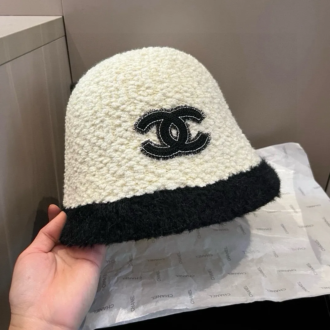 💰100¥ Chanel lambswool bucket hat, hand basin hat, head circumference 57cm