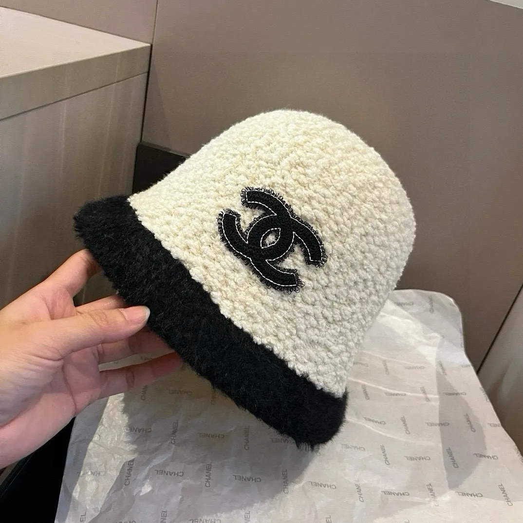 💰100¥ Chanel lambswool bucket hat, hand basin hat, head circumference 57cm