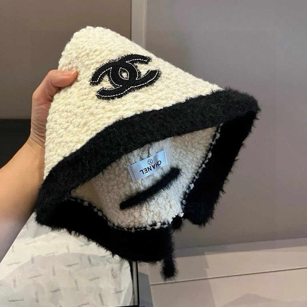 💰100¥ Chanel lambswool bucket hat, hand basin hat, head circumference 57cm