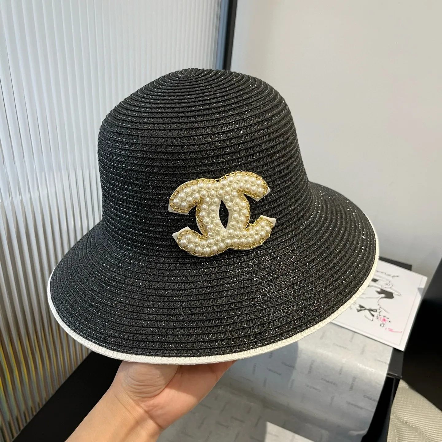 💰100¥ Chanel new straw hat, lady style, head circumference 57cm