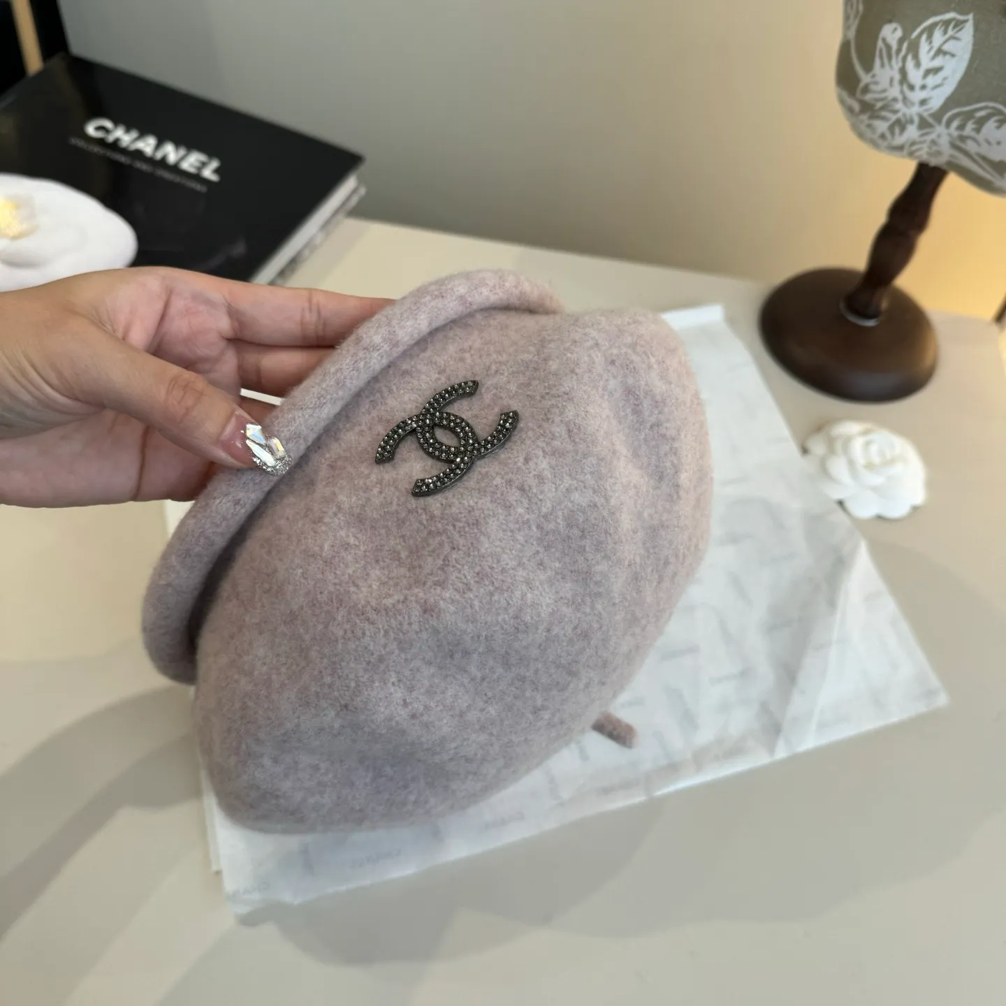 💰120¥ Chanel wool beret, pumpkin hat, 100% wool🦙 fabric, head circumference 57cm