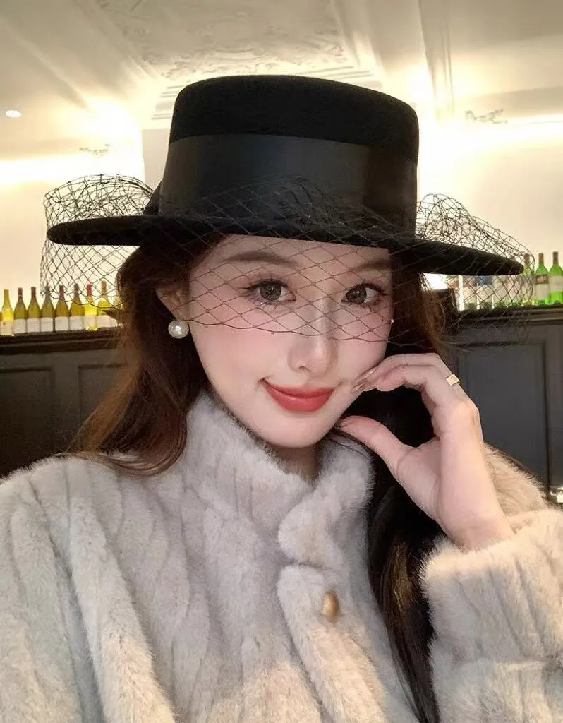 💰200¥ Chanel wool flat top, mesh hat, 100% wool🦙fabric% head circumference 57cm