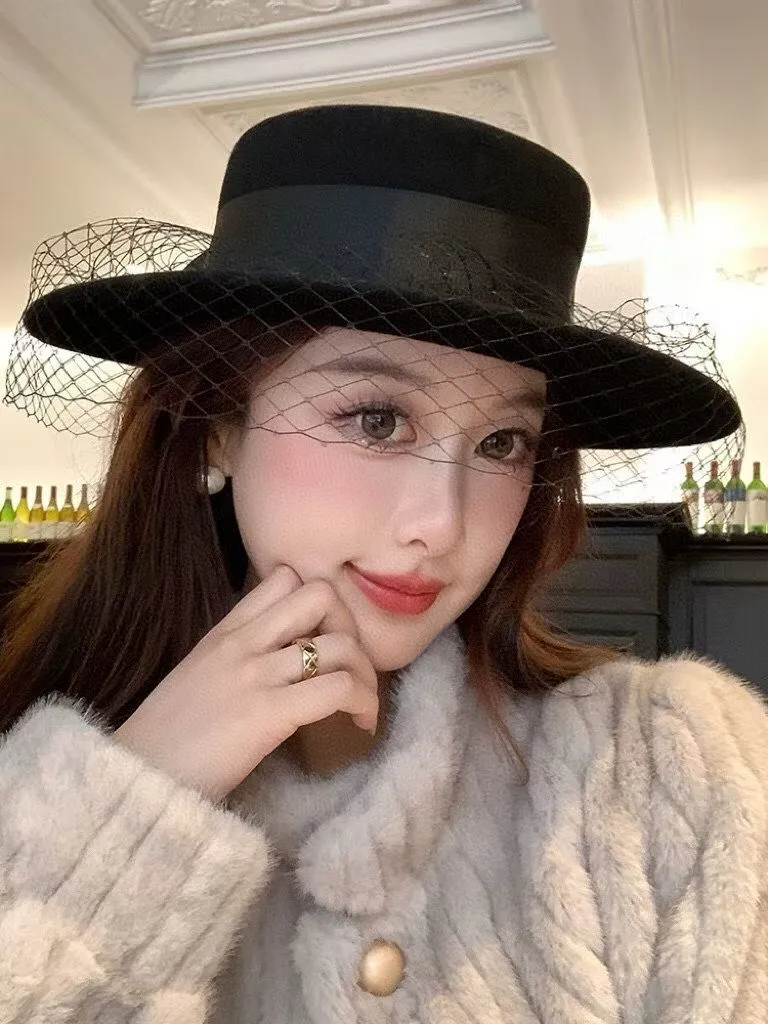 💰200¥ Chanel wool flat top, mesh hat, 100% wool🦙fabric% head circumference 57cm