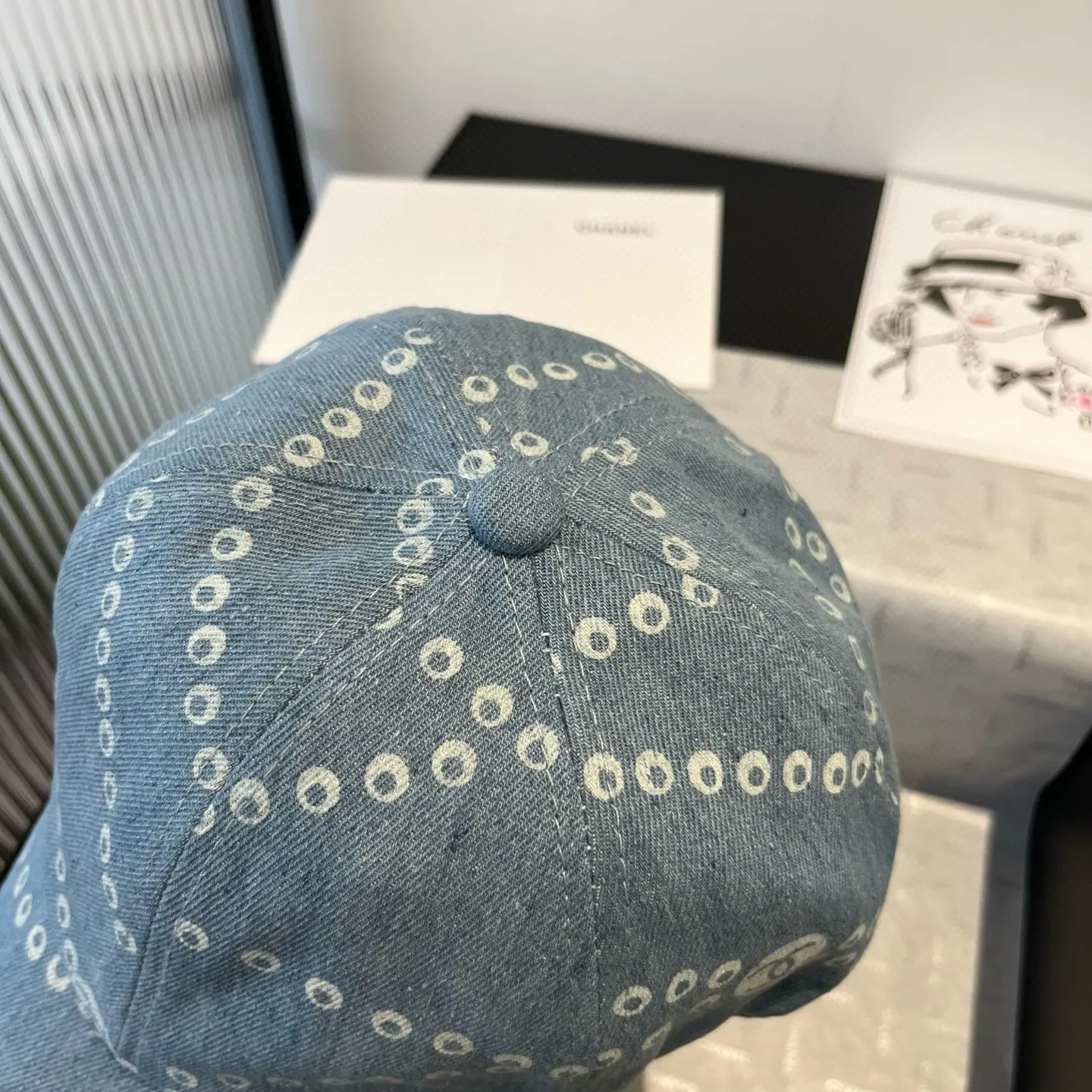 💰80¥ Chanel denim peaked hat, 25 years new counter model, head circumference 57cm