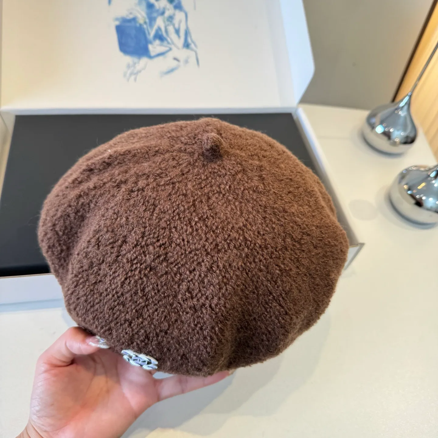 💰100¥ Chanel new cashmere beret, head circumference 57cm